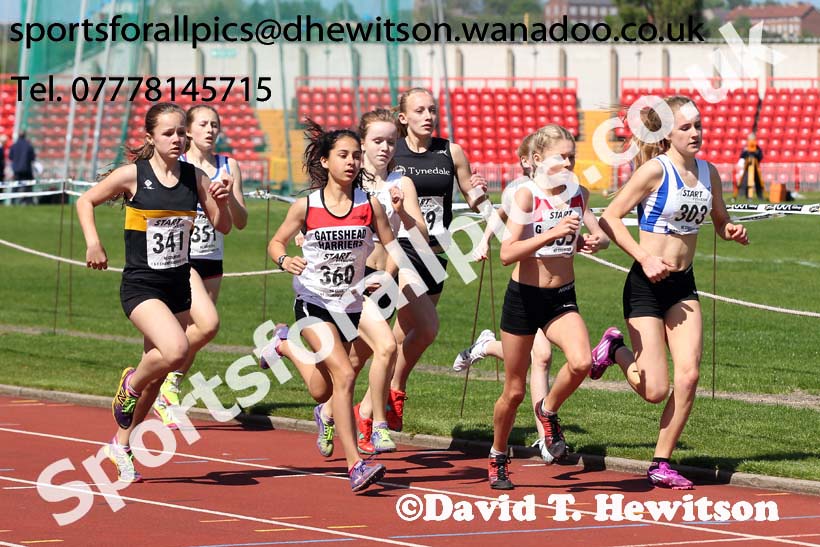 Girls under-15s, North East Track and Field Champs., Gateshead. Photo: David T. Hewitson/Sports for All Pics